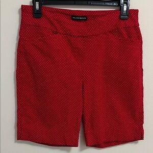 Hilary Radley Bermuda Shorts Size Medium Red White Polka Dots Stretchy